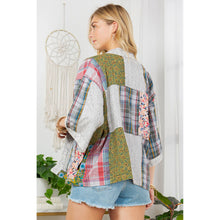 Grey Print & Embroidery Boho 3/4 Sleeves Young Threads Kimono