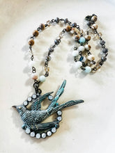 Fly Away Sparrow Bird Beaded Chain Necklace