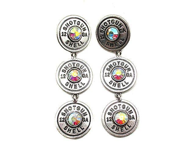 Aurora Western 3 Shotgun Shell Dangle Earring