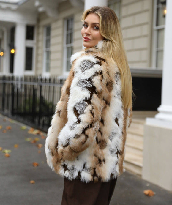 Ivory Shortline Marled Faux Fur Coat
