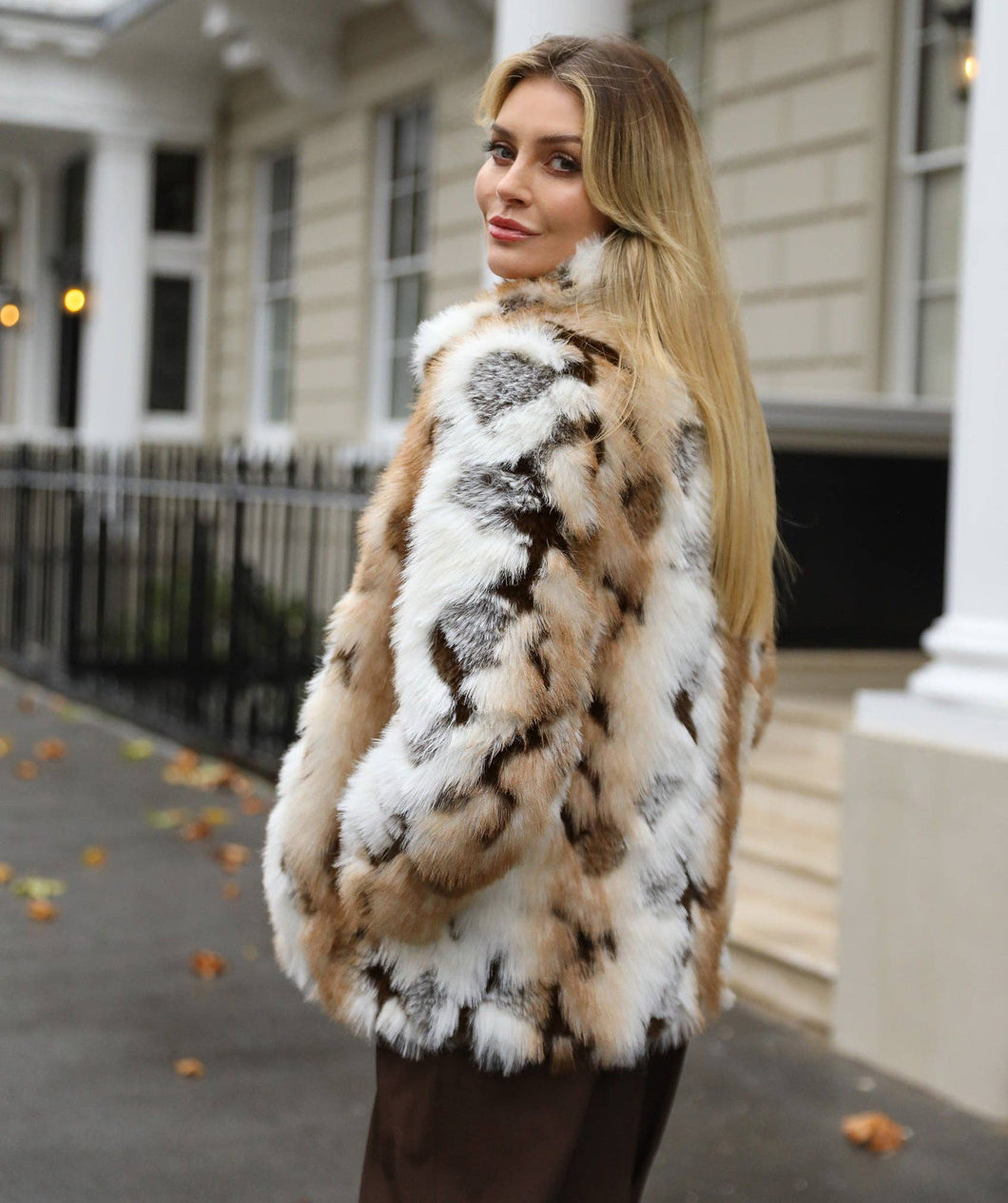 Ivory Shortline Marled Faux Fur Coat