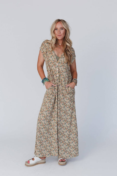 Three Bird Nest Daphne Floral Print Jumpsuit