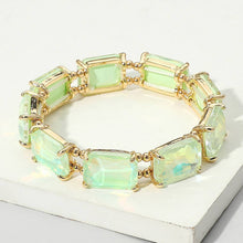 Multi Emerald Cut Stone Stretch Evening Bracelet