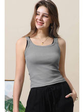 Grey Solid Rib Knit Cami Tank