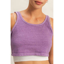 Purple Sleeveless Scoop Neck Crop Top