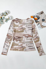 Green Western Camo Mesh Long Sleeve Top