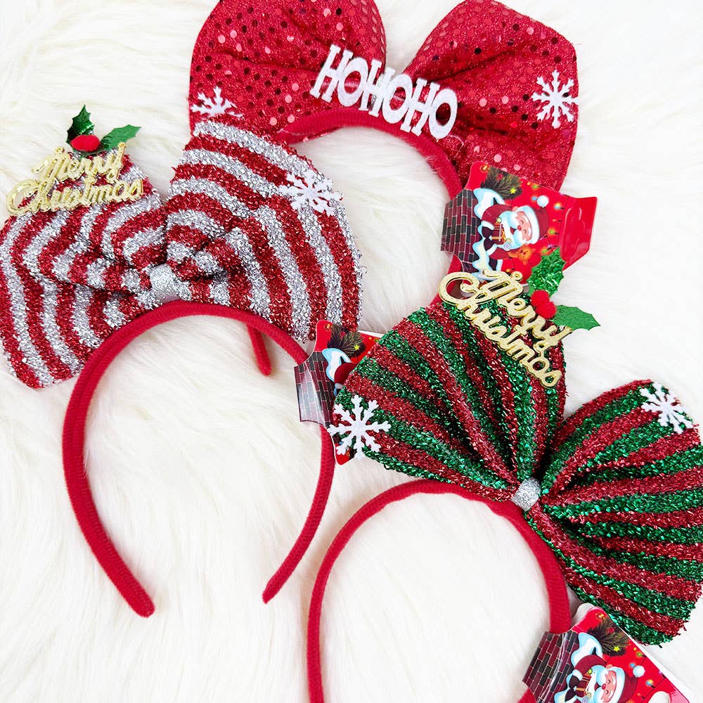Decorated Bow Christmas Headband: MIX COLOR / ONE(12)