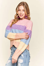 Multi Color Mock Neck Rib Sweater