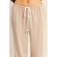 Dark Taupe Mineral Washed Drawstring Waist Relaxed Pants
