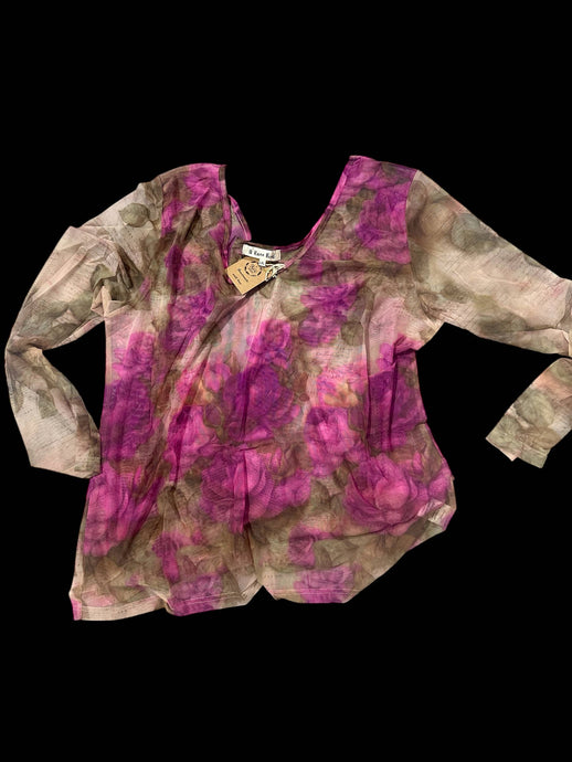Roses Roses More Roses Mesh Rare Bird Top
