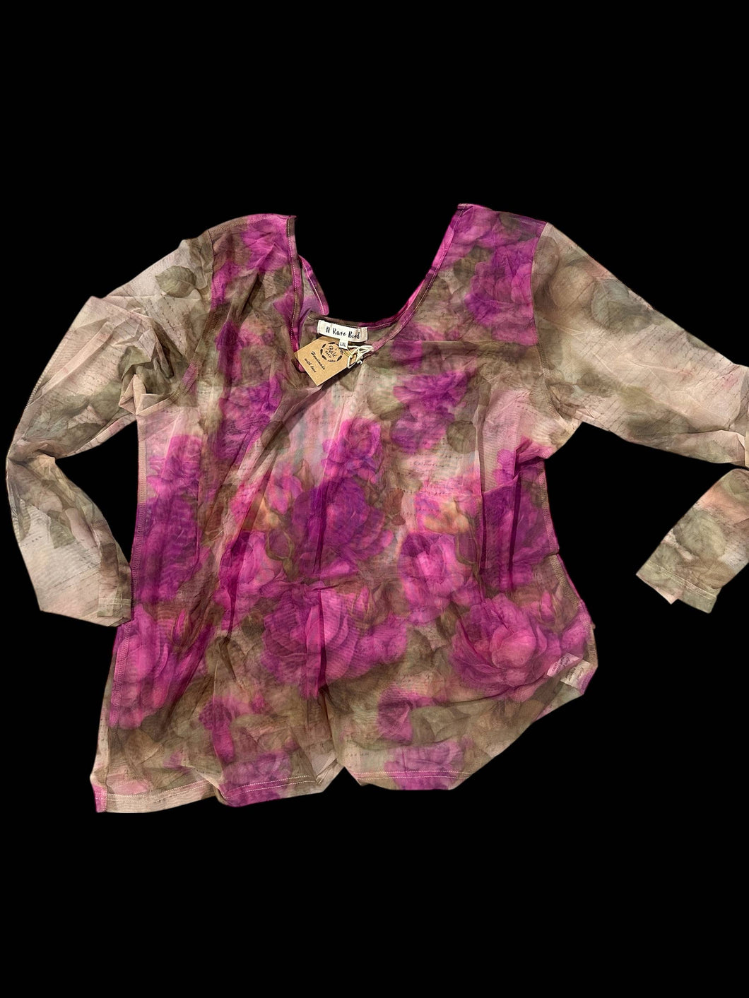 Roses Roses More Roses Mesh Rare Bird Top
