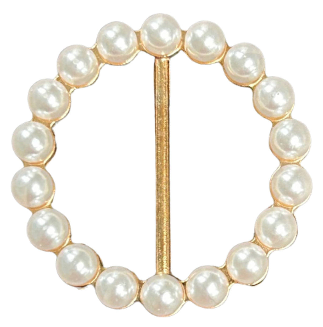 Tee Tie Round Gold with Pearls