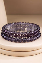 Blue 3 Strand Glass Bead Bracelet Set