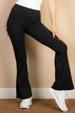 Black High Waist Side Pocket Flare Leggings