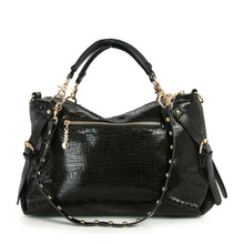 Black Decorated Sparkling Rhinestone Satchel Handbag