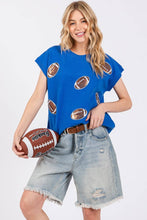 Blue Game Day Football Patch Sweater