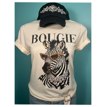 Natural Zebra Glam Animal Rhinestone Graphic Tee