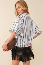 Wh/Bl Game Day Sequin Top