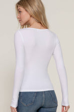 Off White Long Sleeve Round Neck Double Layer Tee