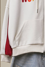 Ivory Merry Christmas Applique Zip-Up Hoodie