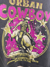Faded Black Urban Cowboy Honky Tonk Bash Boxy Midriff Muscle top