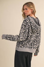 Grey Leopard Front Pocket Hoodie