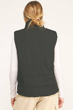 Black Contrast Zip Cropped Puffer Vest