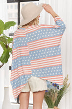 Denim American Flag Thermal Flare Top