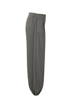 Grey Woven Stripe Balloon Pants