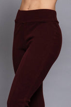 Maroon Semi Flare Brushed Knit Long Pants