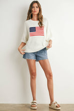 Ivory Multi Flag Print Knit Sweater