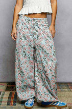 Sky Multi Vintage Washing Printed Twill Relaxed Fit Floral POL Pants