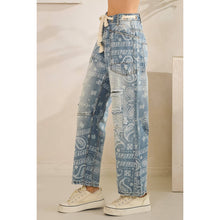 Denim Washed Paisley Patch Oli+Hali Jeans