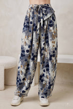 IP3629 High Waisted Self-Tie Belted Wide Leg Bubble Joggers: Brown / L