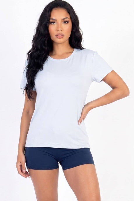 Oyster Grey Basic Short Sleeve T-shirt