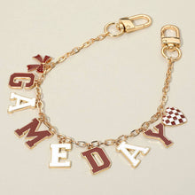 Blue Gold White Football GAME DAY Heart Charm
