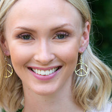 Gold Plated Earrings - Smaller Size Peace Sign