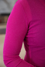 Magenta Glitter Keigan Mesh Top