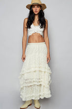 Natural Floral embroidered ruffle lace crochet POL skirts