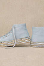 MX-CHANTEL - Studded High Top Sneakers: Blue / Standard / 6(1)-6.5(1)-7(1)-7.5(2)-8(2)-8.5(2)-9(2)-10(1)
