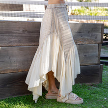 Latte Boho Mixed Panel Drawstring Handkerchief Young Threads Skirt