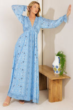 Sky Blue printed woven maxi dress