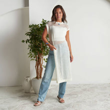 Snow Azalea Sleeveless Longline Crochet Sweater