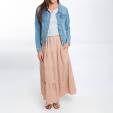 Rosewater McKay Tiered Rosewater Maxi Skirt with Pockets