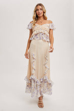 Pink Combo Floral Trimmed Maxi Lace skirt