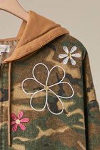 Camo Floral Print Camo Zip-Up Hoodie