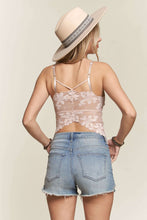 Pink Rhinestone Accent Lace Bralette Top