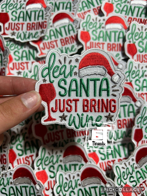 Santa Just Bring Wine....Cap Patches