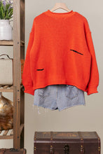 Orange Halloween Spooky Face Ghost Knit Top