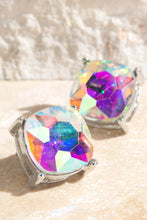 Lilac Faceted Glass Stud Earrings